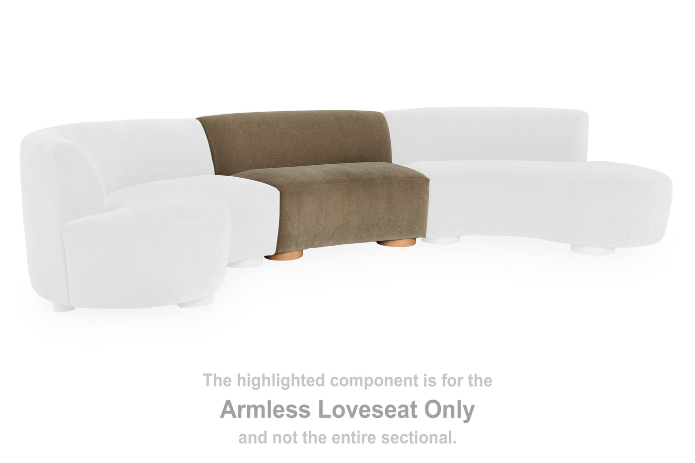 LaraRosa Armless Loveseat